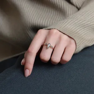 Engagement ring with kite salt and pepper diamonds QUEST