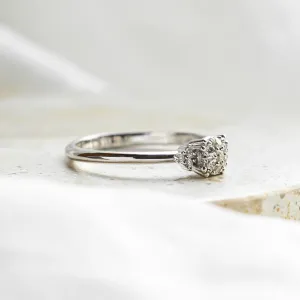 Side view of the BOOGIE gold engagement ring with pavé moissanites