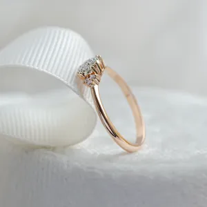 Close-up side detail of the pavé moissanite setting on the BOOGIE ring