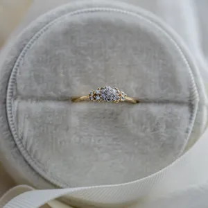 Pavé moissanite engagement ring BOWIE shown from the front