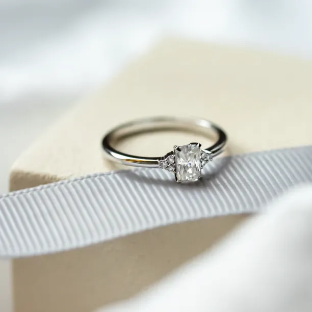 Elegant engagement ring with moissanites BIBIANA Image