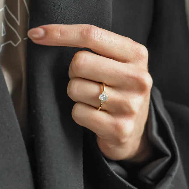Elegant engagement ring with moissanites BIBIANA Image