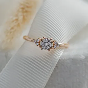 Gold engagement ring with pavé diamonds BIRDIE Thumbnail
