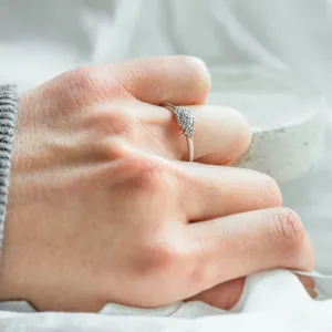 Gold engagement ring with pavé diamonds BIRDIE Thumbnail