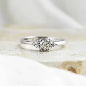Gold engagement ring with pavé diamonds BIRDIE Thumbnail