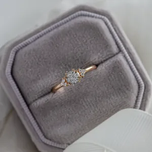Gold engagement ring with pavé diamonds BIRDIE Thumbnail
