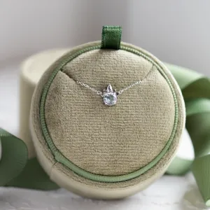 Celý zlatý náhrdelník BELLAS s akvamarínovým přívěskem a salt and pepper diamanty