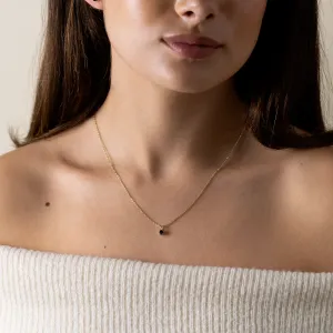 Zlatý přívěsek a náušnice s černými diamanty BLADETTE