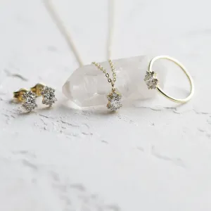 AMORIS lab-grown diamond jewellery set in an angled view