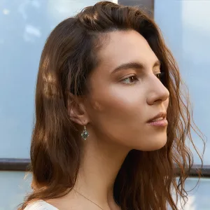 MARIBEL vintage salt and pepper diamond earring worn on the ear