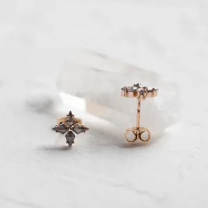 FLORIS salt and pepper diamond earrings showing the front and backs