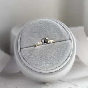 Top view of the WINNIE salt and pepper diamond ring