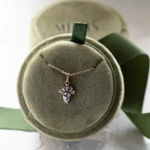 Full view of the LONIA salt and pepper diamond necklace
