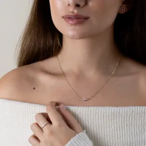 KLAREEN lab-grown diamond cluster necklace worn on the neck