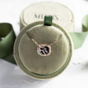 Full TREASURE gold necklace with salt and pepper diamond pendant