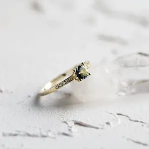 Elegantní zlatý prsten s akvamarínem a diamanty ELYSIA Thumbnail