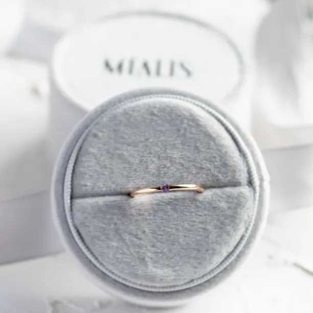 HAIMEE lavender sapphire ring shown from above