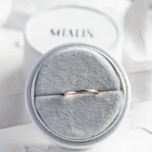 HAIMEE lavender sapphire ring shown from above