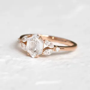 Side detail of the CAIRA engagement ring with lab-grown diamonds