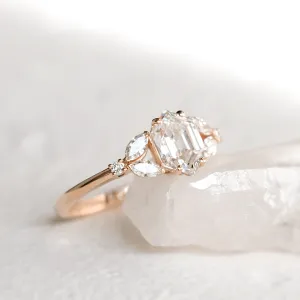 Angled close-up of the CAIRA lab-grown diamond engagement ring