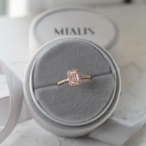 CELESTE lab-grown diamond engagement ring shown in a presentation setting