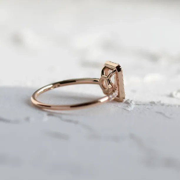 Side view showing the underside of the CELESTE lab-grown diamond engagement ring