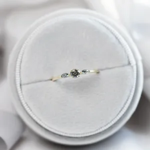 Top view of salt and pepper diamond ring RINA