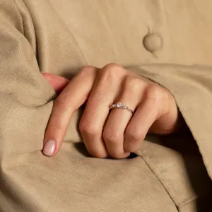 Diamond engagement ring DARA worn on a finger