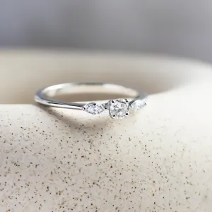 Angled view of gold diamond engagement ring DARA
