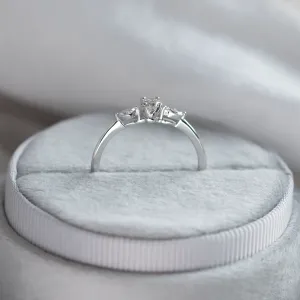 Side profile of diamond engagement ring DARA showing its raised setting