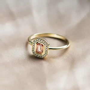 Art deco prsten s lab grown diamanty v růžové a bílé barvě MOANA Thumbnail