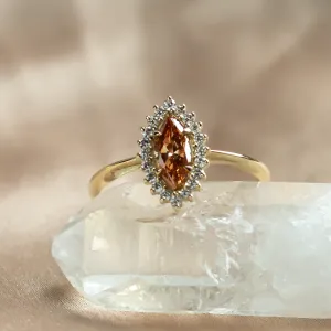 Elegantní zlatý prsten s oranžovým a bílými lab grown diamanty TIANA Thumbnail