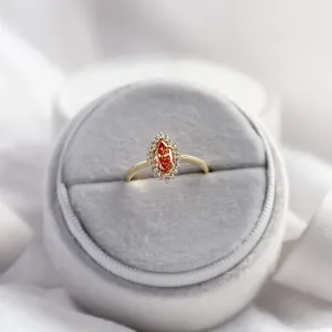 Elegantní zlatý prsten s oranžovým a bílými lab grown diamanty TIANA Thumbnail
