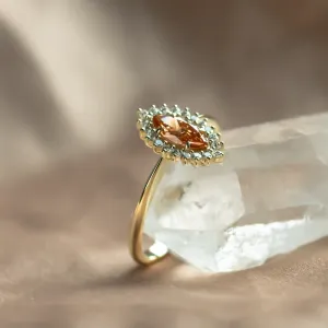 Elegantní zlatý prsten s oranžovým a bílými lab grown diamanty TIANA Thumbnail