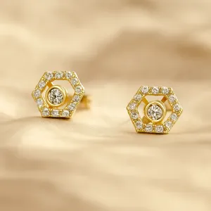 Náušnice KYLE s lab-grown diamanty ve žlutém zlatě a vyměnitelnými drahokamy