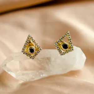 Pár náušnic JAY v kite tvaru s centrálními černými diamanty