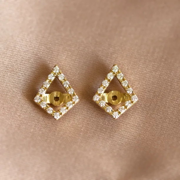 Kite náušnice JAY s laboratorními diamanty zobrazené pouze s rámečky bez centrálních kamenů