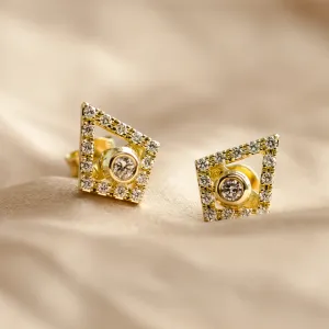 Lab-grown diamond kite earrings with removable gemstone JAY