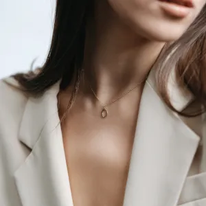 Open marquise shape pendant and necklace HILARY