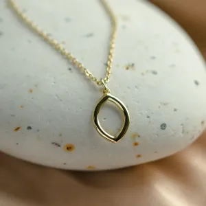 Open marquise shape pendant and necklace HILARY Thumbnail