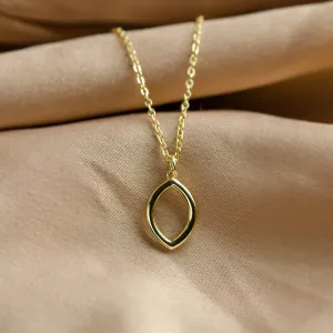 Open marquise shape pendant and necklace HILARY Thumbnail