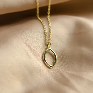 Open marquise shape pendant and necklace HILARY Thumbnail
