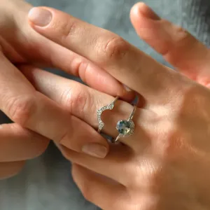 Zásnubní set s mechovým achátem a diamanty BRISTOL Thumbnail