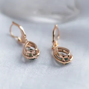 Beautiful moss agate and diamond earrings ROYA Thumbnail