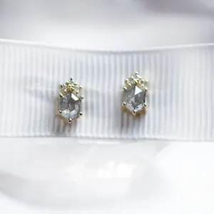 Originální náušnice se salt and pepper a klasickými diamanty TERRA
