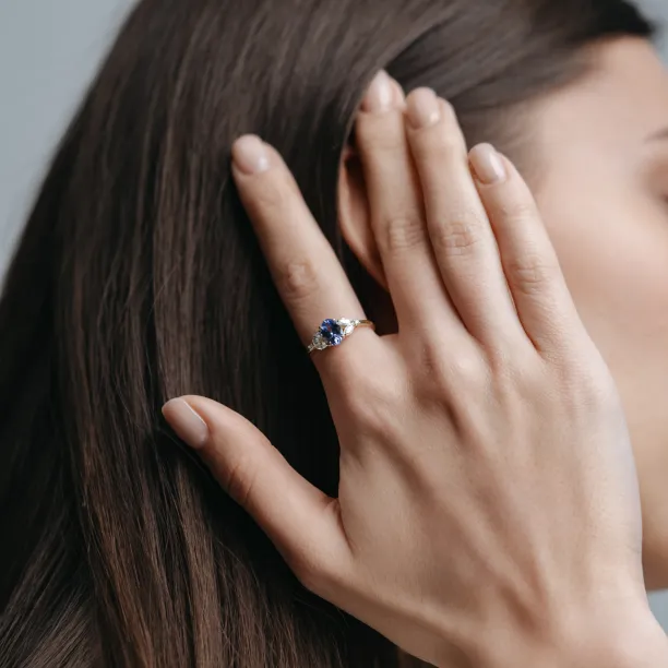 Oval tanzanite engagement ring FIORA
