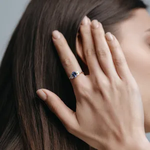Oval tanzanite engagement ring FIORA