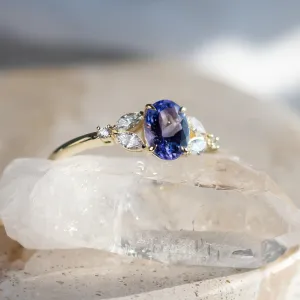 Oval tanzanite engagement ring FIORA