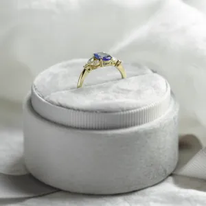 Oval tanzanite engagement ring FIORA