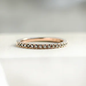 DORA half eternity gold ring with salt and pepper diamonds